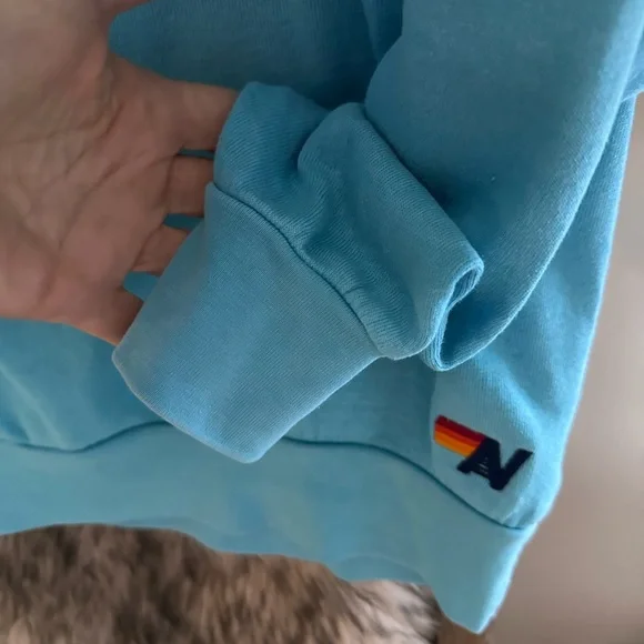 Aviator Nation Blue Sweatshirt with Rainbow Stripes - Picture 4 of 5